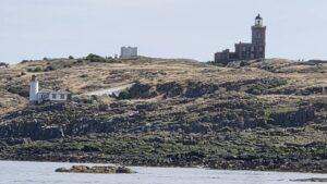 Isle of May lighthouses seen from the sea